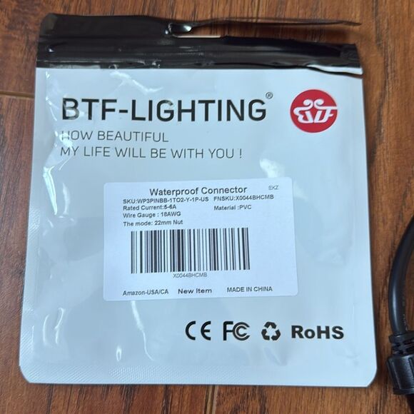 NWT BTF-LIGHTING 3 Core 3 Pin IP65‎ 0.75mm²/18AWG 22mm Waterproof Connector - Picture 8 of 10